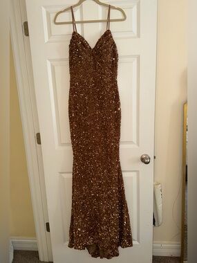 Gold sequin dress
